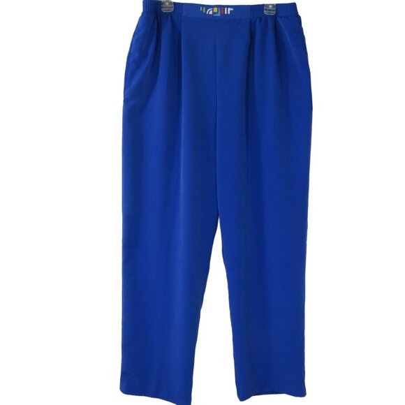 Vintage Brenda Goode Womens L Blue Elastic Waist Pull-On Pants Pockets Modest - Picture 11 of 16